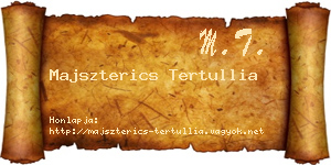 Majszterics Tertullia névjegykártya